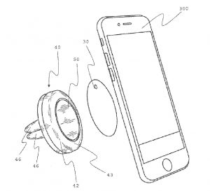 изображения конструкции держателя телефона запатентованной в США